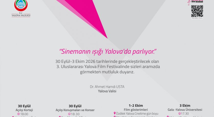 3. Uluslararası Yalova Film Festivali Başlıyor!