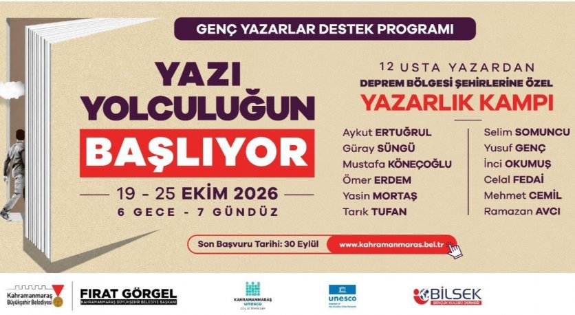 Deprem Bölgesi Gençleri İçin Kahramanmaraş'ta Yazarlık Kampı